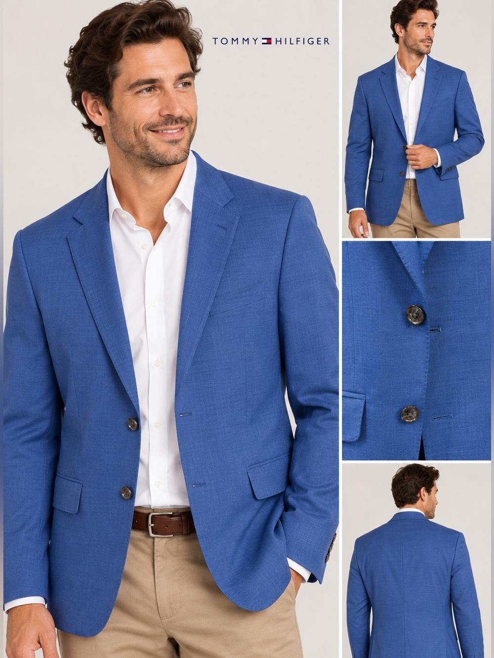 NWT Tommy Hilfiger Men's Blue Two-Button Suit Jacket